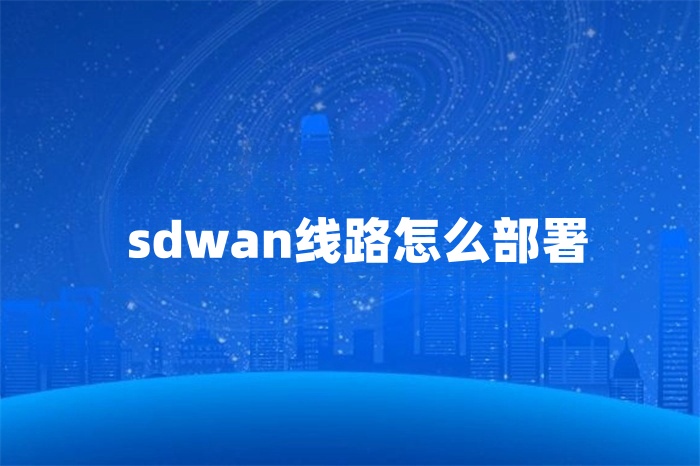 sdwan線路怎么部署