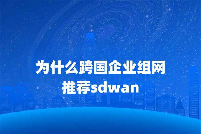 為什么跨國企業(yè)組網(wǎng)推薦sdwan