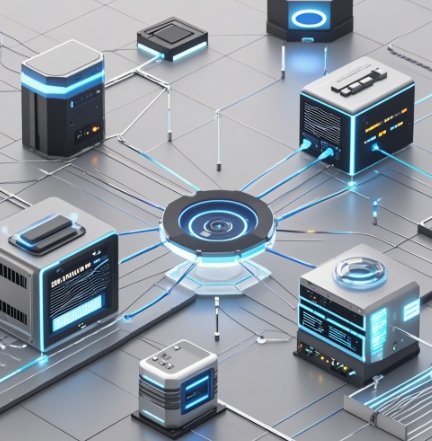 生成一張展示網絡加速架構的科技風主題圖片