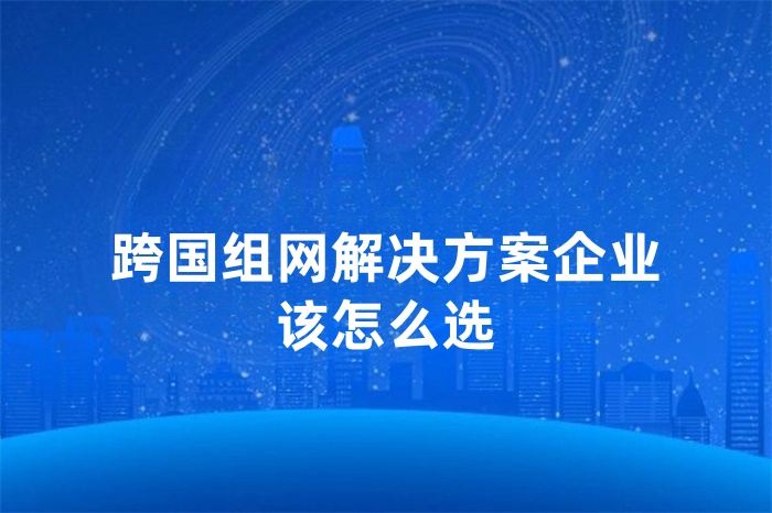 跨國組網解決方案企業該怎么選
